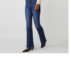 Ann Taylor Dark Blue Boot Cut Jeans with horse bit detail